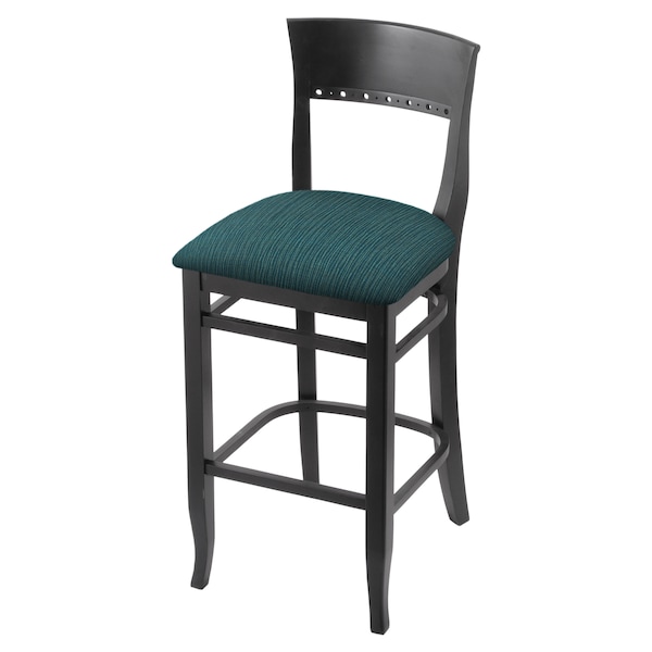 Holland Bar Stool Co 30" Bar Stool, Black Finish, Graph Tidal Seat 316030Blk022 - main
